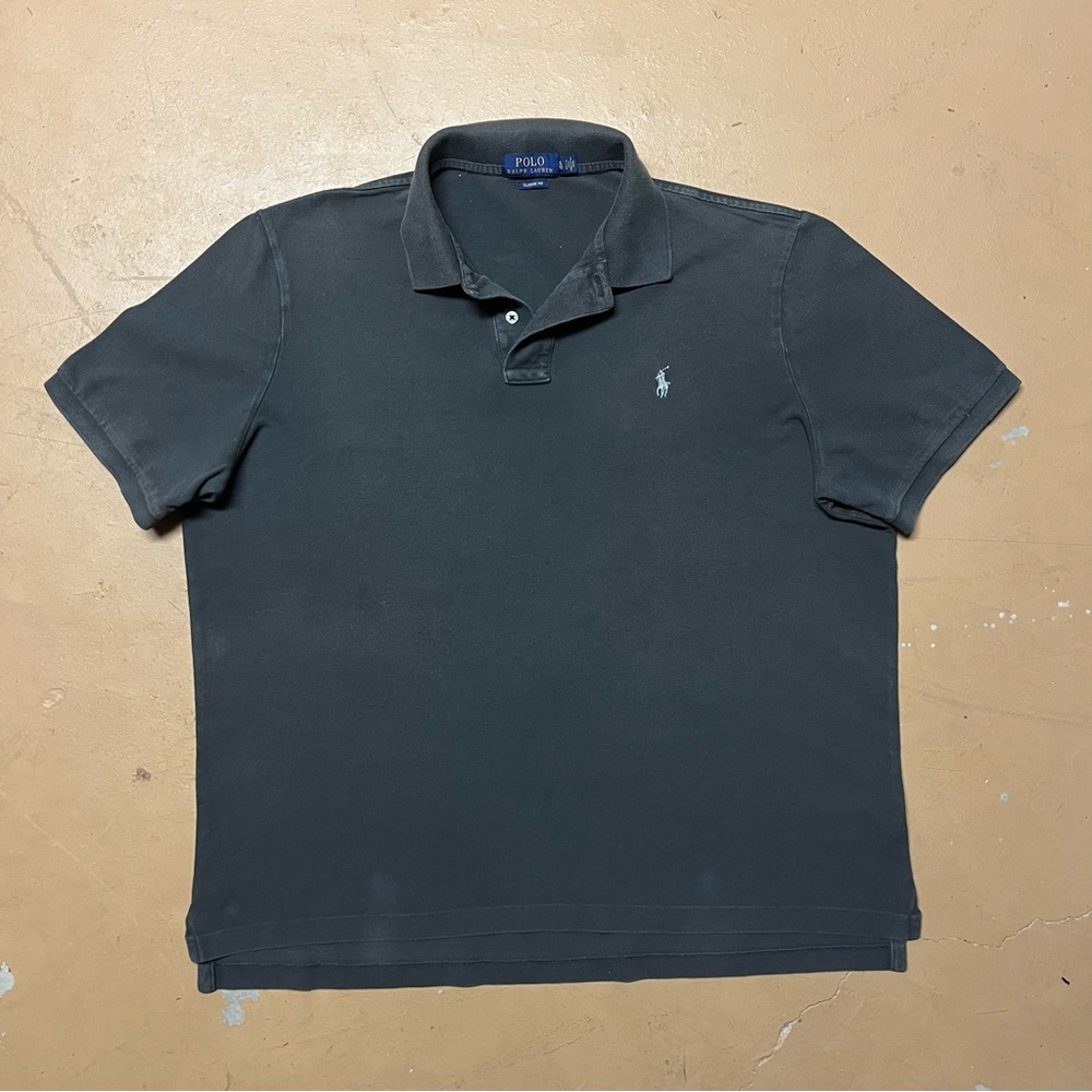 Vintage Polo by Ralph Lauren Men's Grey Polo Shirt Silver Pony Size XL
